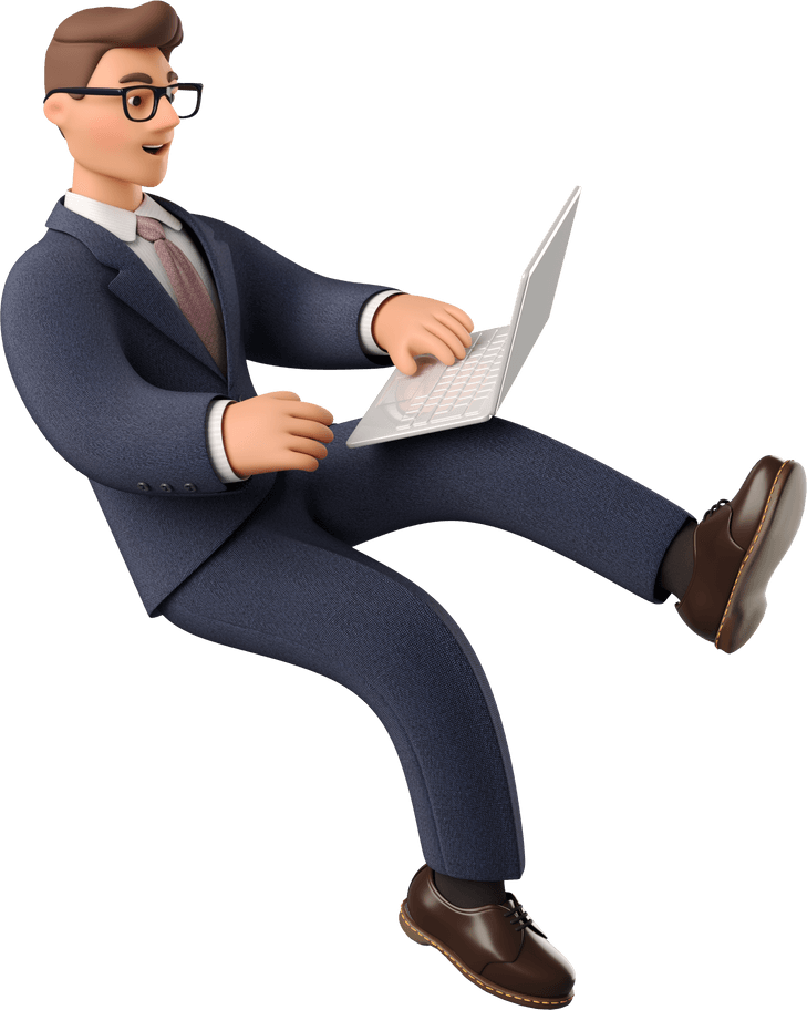a man sits and holds a laptop